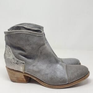 KHRIO suede leather booties ankle Chunky heel round toe Booties Size 40
